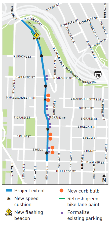 15th Ave S Near Term Safety Improvements map